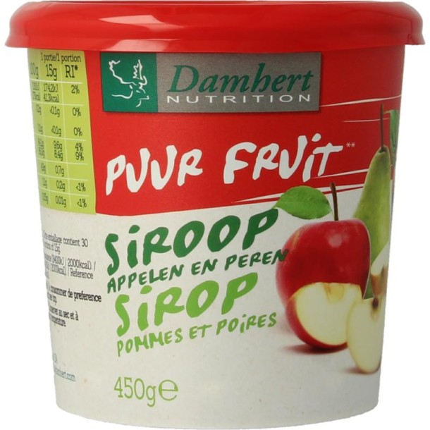 Damhert Puur fruit siroop appelen en peren (450 Gram)