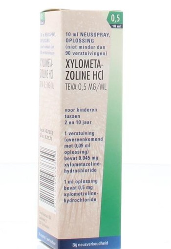 Teva Xylometazoline 0.5 mg spray (10 Milliliter)