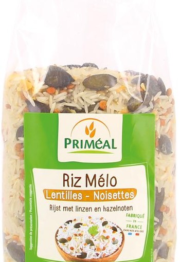 Primeal Rijst linzen en hazelnoten bio (500 Gram)