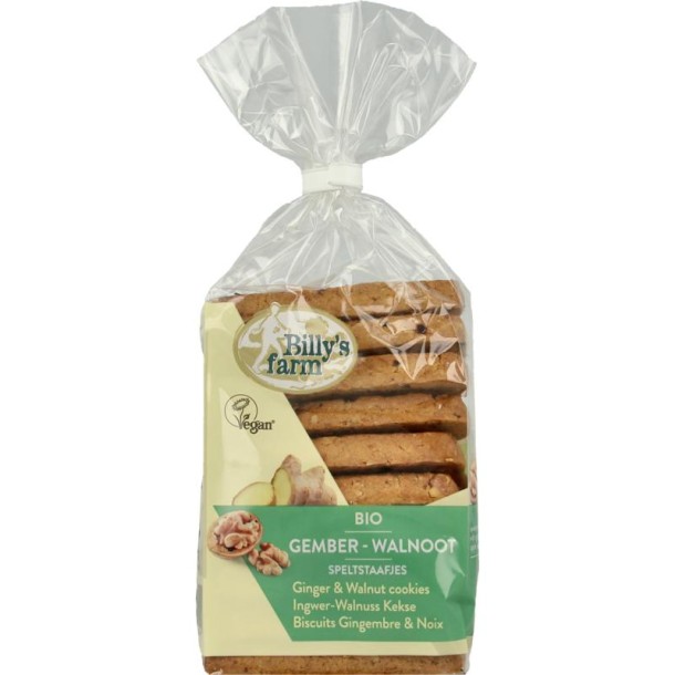 Billy's Farm Gember walnootstaafjes bio (175 Gram)