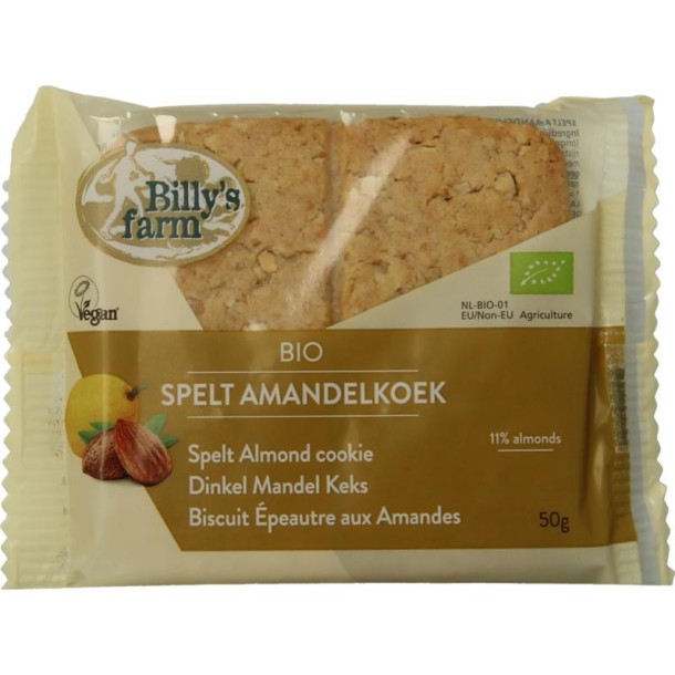 Billy's Farm Spelt amandelkoeken bio (50 Gram)