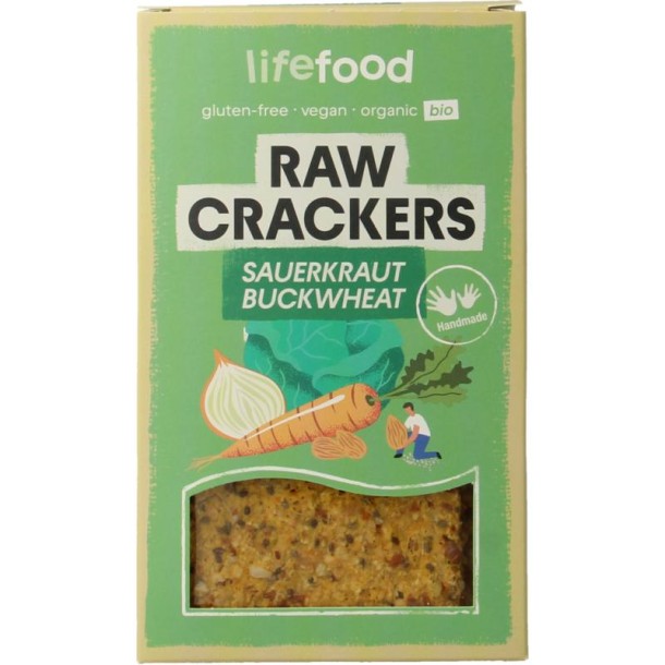 Lifefood Life crackers zuurkool boekweit raw bio (90 Gram)