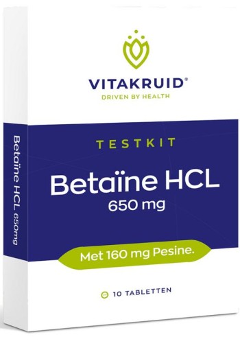 Vitakruid Betaine HCL 650 mg & pepsine 160 mg testkit (10 Tabletten)