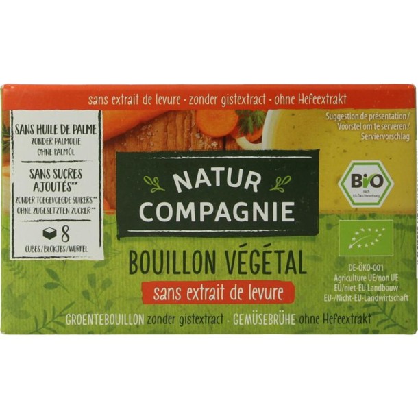 Natur Compagnie Groentebouillon zonder gist bio (8 Stuks)