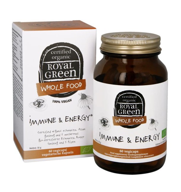 Royal Green Immune & energy bio (60 Vegetarische capsules)