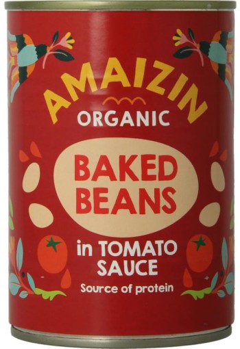 Amaizin Witte bonen in tomatensaus bio (400 Gram)