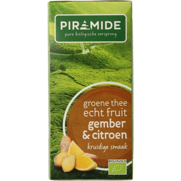 Piramide Groene thee met gember en citroen bio (20 Zakjes)