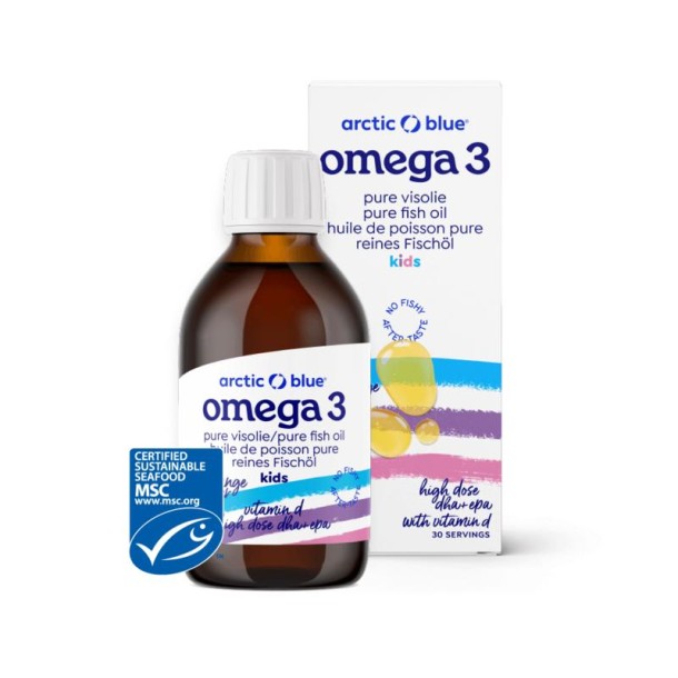 Arctic Blue Omega 3 pure visolie met vitamine D kids (150 Milliliter)