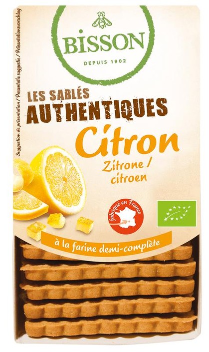 Bisson Zandkoekjes citroen authentiek bio (183 Gram)