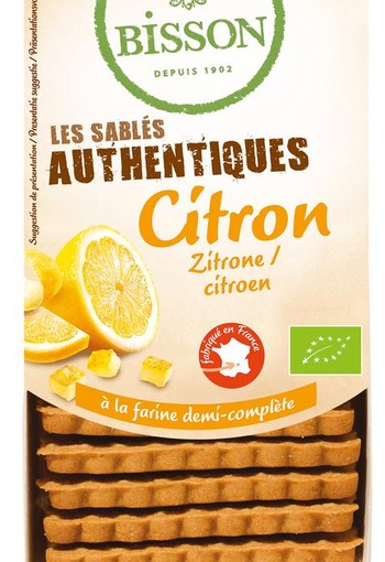 Bisson Zandkoekjes citroen authentiek bio (183 Gram)