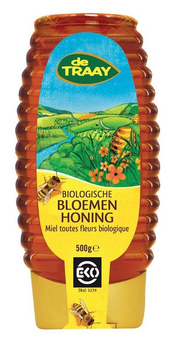 Traay Bloemenhoning vloeibaar knijpfles bio (500 Gram)