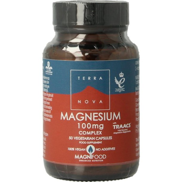 Terranova Magnesium bisglycinaat 100mg (50 Vegetarische capsules)
