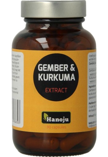Hanoju Gember & kurkuma extract (90 Vegetarische capsules)