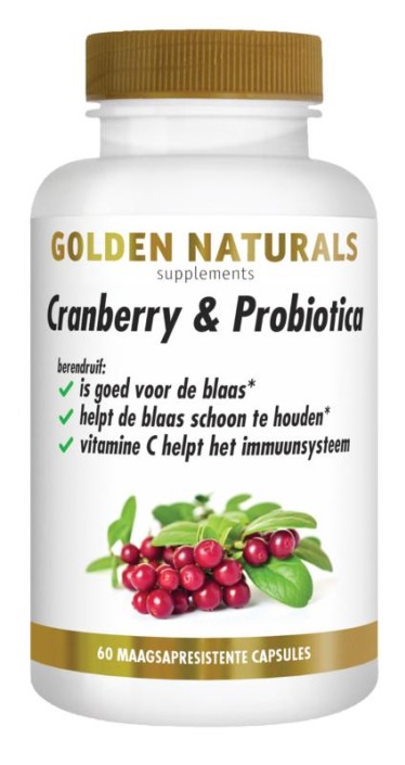 Golden Naturals Cranberry & probiotica (60 Vegetarische capsules)