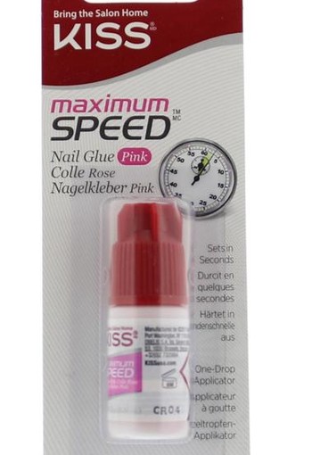 Kiss Nail glue max speed pink (1 Stuks)
