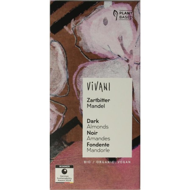 Vivani Chocolade puur met amandelen bio (100 Gram)