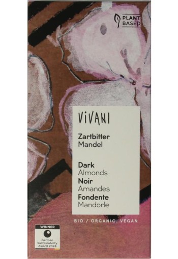 Vivani Chocolade puur met amandelen bio (100 Gram)