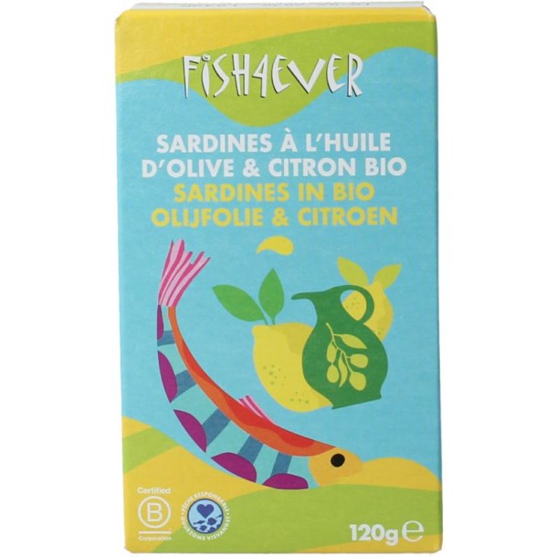 Fish 4 Ever Sardines olijfolie citroen (120 Gram)