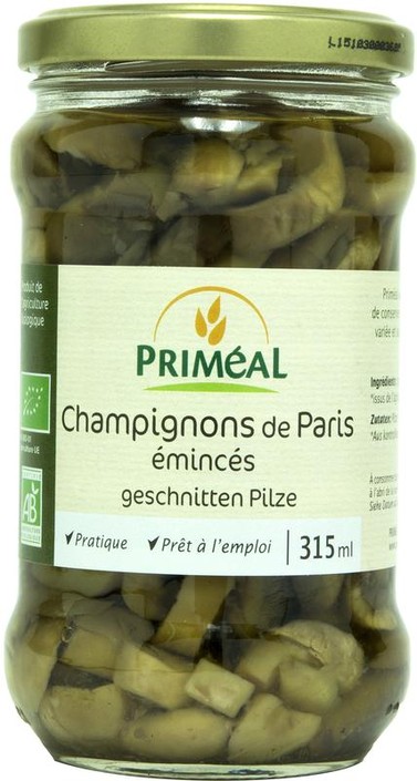 Primeal Champignon schijfjes bio (315 Milliliter)