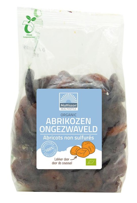 Mattisson Abrikozen ongezwaveld bio (500 Gram)