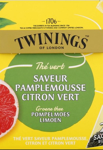 Twinings Groene thee pompelmoes citroen limoen (20 Zakjes)