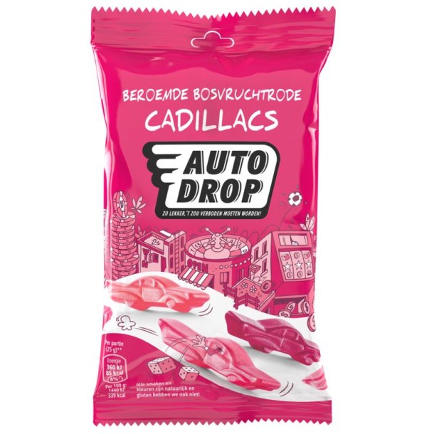 Autodrop Beroemde bosvruchtrode cadillacs snackpack (85 Gram)