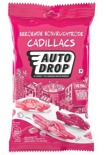 Autodrop Beroemde bosvruchtrode cadillacs snackpack (85 Gram)