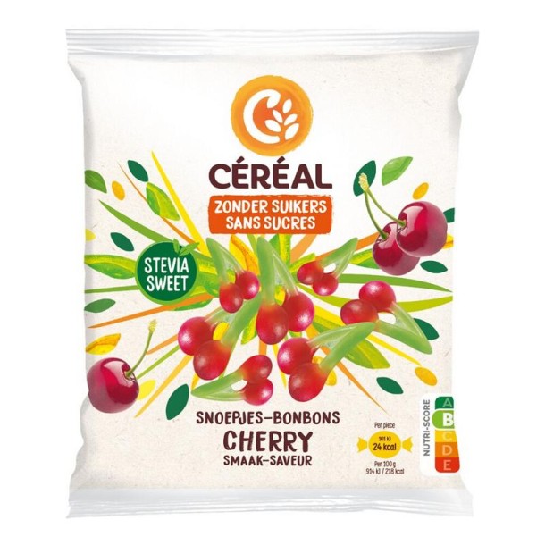 Cereal Snoep kersen stevia (120 Gram)