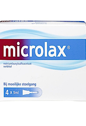 Microlax Klysma 4 x 5ml. Microlax oplossing voor rectaal gebruik