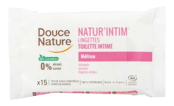 Douce Nature Intieme hygienische doekjes katoen bio (15 Stuks)