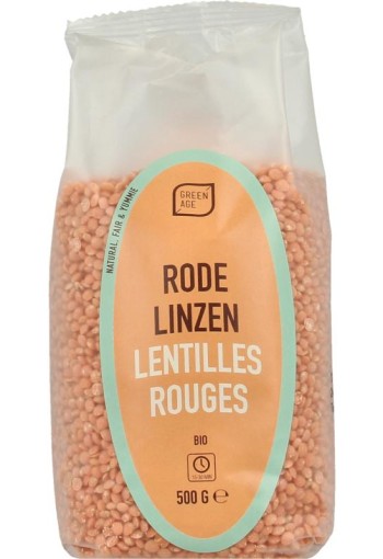 Greenage Rode linzen bio (500 Gram)