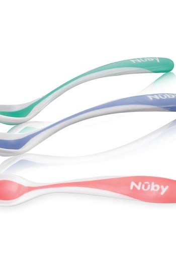 Nuby Warmtegevoelige lepel met zachte rand 3+ maanden (2 Stuks)