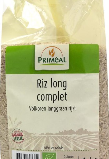 Primeal Volkoren langgraan rijst bio (1 Kilogram)