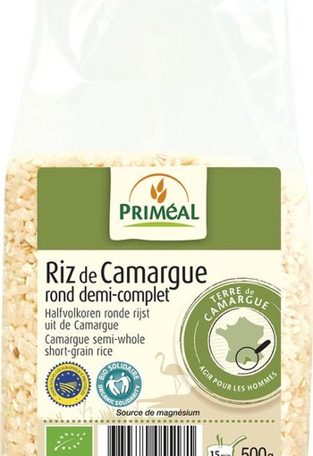 Primeal Halfvolkoren ronde rijst camargue bio (500 Gram)