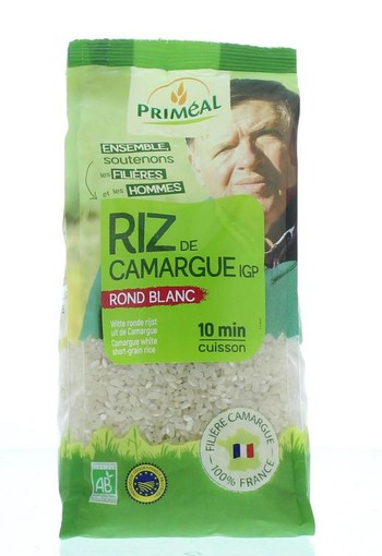 Primeal Witte ronde rijst camargue bio (500 Gram)