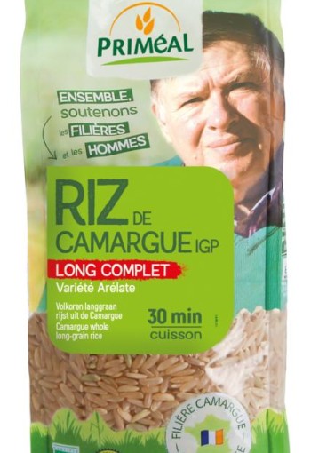 Primeal Volkoren langgraan rijst camargue bio (500 Gram)