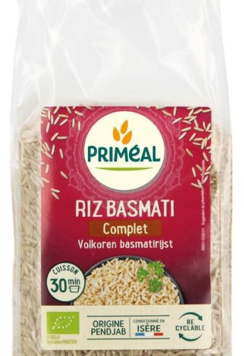 Primeal Volkoren basmati rijst bio (500 Gram)