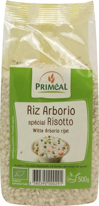 Primeal Witte risotto rijst Arborio bio (500 Gram)