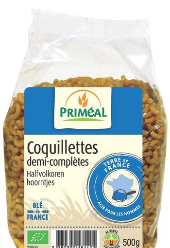 Primeal Halfvolkoren hoorntjes bio (500 Gram)