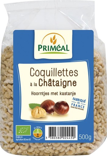 Primeal Hoorntjes met kastanje bio (500 Gram)