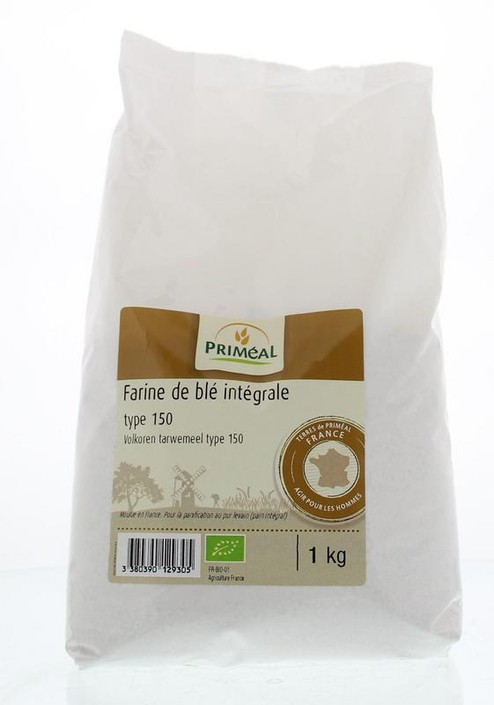 Primeal Volkoren tarwemeel borsa 150 bio (1 Kilogram)