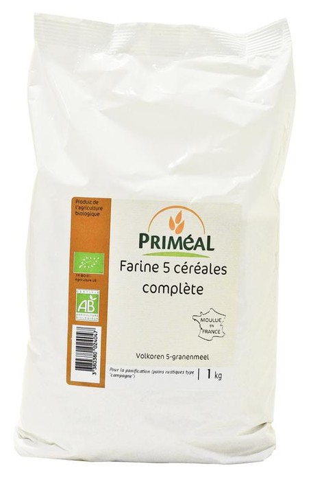 Primeal Volkoren 5-granenmeel bio (1 Kilogram)