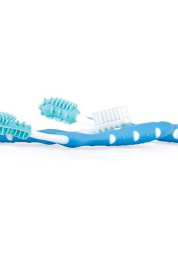 Nuby Tandenborstelset 3m+ - blauw (3 Stuks)