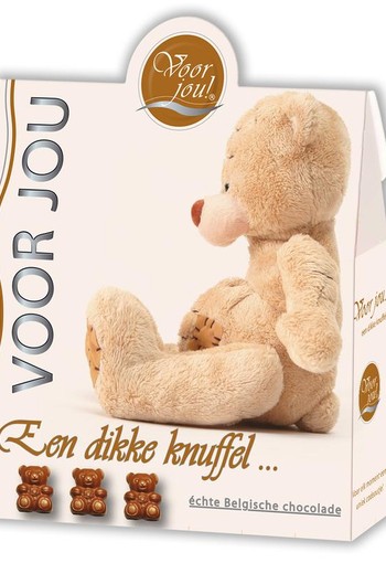 Voor Jou! Cadeau doos trendy beertjes dikke knuffel (100 Gram)