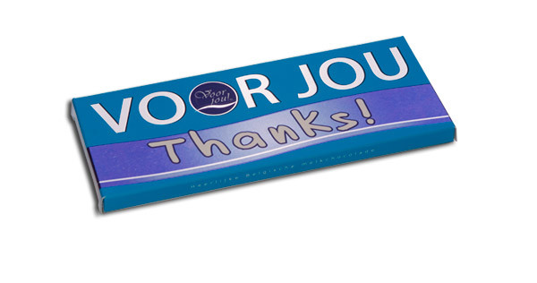 Voor Jou! Wensreep melkchocolade thanks (70 Gram)