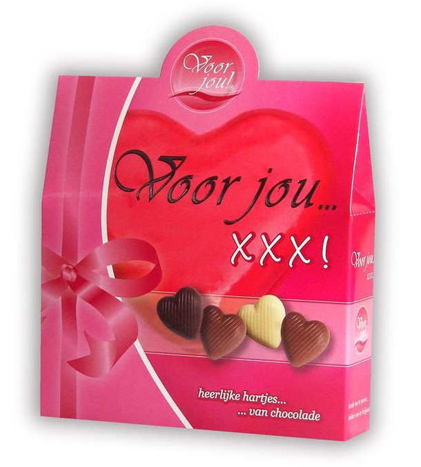 Voor Jou! Cadeau doos hartjes XXX (100 Gram)