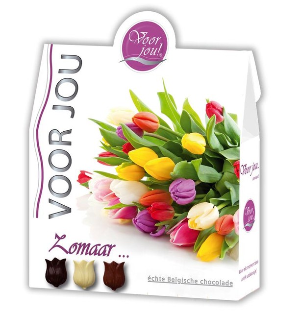 Voor Jou! Cadeau doos trendy bloemen zomaar (100 Gram)