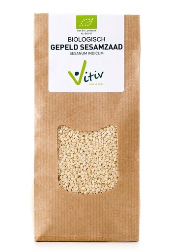 Vitiv Sesamzaad wit gepeld bio (250 Gram)