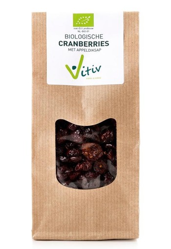 Vitiv Cranberries appeldiksap bio (500 Gram)