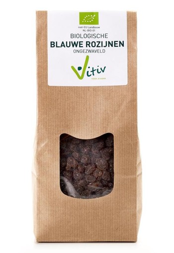 Vitiv Blauwe rozijnen klein bio (250 Gram)